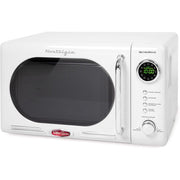 Nostalgia NRMO7WH6A 0.7 Cu. Ft Retro Compact Countertop Microwave Oven, White