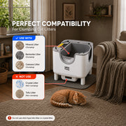 NestPawly 2026 Square Self-Cleaning Open-Top Cat Litter Box, Automatic Multi-Cat Robot with 8 Sensors, Odor Control, Gray, 2m Cord