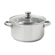 Mainstays MS54100129612MD Stainless Steel 5-Quart Dutch Oven with Glass Lid, Riveted Handles