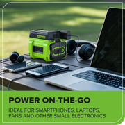 Greenworks Commercial 82PI1 82V 300W Vehicle Power Inverter, Portable Lightweight Design, Multiple Outlets, INB501