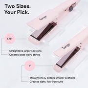 L'ange Hair Le Titane Titanium Flat Iron, 1.75-Inch Curved Plates, Infrared Heat, Adjustable Temperature Control, Black