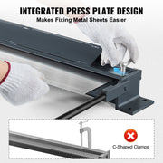 KFFKFF W-1.0X915 Metal Folding Machine, 36-Inch, Adjustable 0-135 Degrees, Heavy-Duty Carbon Steel, Ergonomic Power Handles, Compact Design