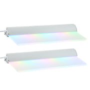American Lighting Inc, Onn RGBIC LED Floating Shelves, 2 Pack, Frosted Acrylic, 28 Color Modes, USB Powered