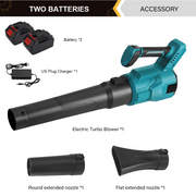 GOCHIFIX GOCHIFIX04163 580CFM/190MPH Brushless Electric Cordless Leaf Blower with 2PCS Batteries and 3 Nozzles, Handheld