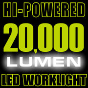 PowerSmith Dual Head LED Work Light, 20,000 Lumens, Adjustable Metal Tripod Stand 76 in, 9 ft Power Cord, Sealed Power Switches, PWLD200T