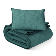 Mainstays Kids Reversible Dino Stitch Quilt Set, Twin, 2 Pieces, Green