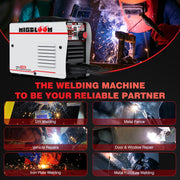 Migbloom 140A Stick Welder Machine, 110V Portable Mini ARC MMA Welder with IGBT Inverter, VRD, Hot Start, ARC Force, Anti-Stick, White and Black