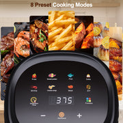 Vaparinckl 5 Quart Air Fryer, 8 Preset Digital Touchscreen, 360 Clear View Window, Nonstick Dishwasher-Safe Basket, 1350W, Black
