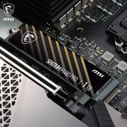 MSI SPATIUM M480 Pro 1TB PCIe 4.0 NVMe M.2 2280 SSD, 7400 MB/s Read, 6000 MB/s Write, 3D NAND, AES256 Encryption, Black