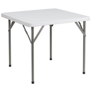 Flash Furniture DADYCZ86 34'' Square Granite White Plastic Folding Table
