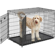 MidWest Homes For Pets 748UP Extra-Strong Double Door Folding Metal Dog Crate, Size: 48-Inch w/Divider