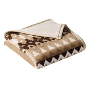 Better Homes & Gardens Reversible Velvet Plush and Faux Fur Throw Blanket, Oversized 50 x 72 in, Beige and Red Plaid