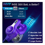 INSE S6X Purple 30Kpa Cordless Vacuum 12-in-1 Lightweight Stick Vacuum Cleaner with 300W Brushless Motor