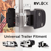 RVLock Compact Keyless RV Door Lock with Back-Lit Keypad, Remote Fob, Durable Metal Core, Black, COMP-R