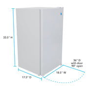 Avanti AVARM3306W 3.3 Cu Ft Compact Refrigerator w/ Chiller, White