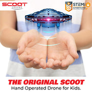 Force1 Scoot Hand Operated Mini Drone with Hands-Free Motion Sensor, 360 Obstacle Avoidance, LED Lights, Rechargeable, Blue, 4.7 in