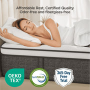 Kizreo Firm Queen Hybrid Mattress, 12 Inch Gel Memory Foam, 744 Individual Pocket Springs, Edge Support, Pressure Relief, CertiPUR-US