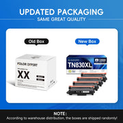 Kolor Expert TN830XL Toner Cartridge 4-Pack, High Yield, Compatible with Brother HL-L2400D HL-L2405W HL-L2460DW MFC-L2820DW Printers