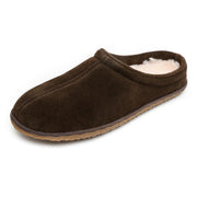 Minnetonka Taylor Men's Suede Indoor Outdoor Slippers, Chocolate Brown, Size 10 Medium, 41012-204