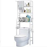 Wakefit Over The Toilet Storage Rack, 3 Tier Freestanding Bathroom Organizer Shelf, Rust-Resistant Metal, Matte White