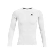 Under Armour HeatGear Compression Long-Sleeve Shirt for Men - White/Black - ST