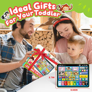 Adofi Trilingual Learning Tablet for Toddlers 1-3, Montessori Speech Therapy Toy with Music and Lights, STEM Educational Interactive Learning Tablet