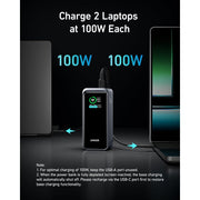 Anker Prime Power Bank, 20,000mAh, 200W Total Output, 2 USB-C Ports, 1 USB-A Port, Black, Model A1336011