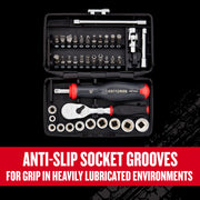 CRAFTSMAN V-Series 1/4 Inch Drive Shallow SAE Socket Set, 38 Piece, Polished Alloy Steel, CMMT45750V