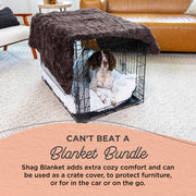 Best Friends by Sheri Donut Shag Pet Bed and Blanket Set, Orthopedic Support, Dark Chocolate, Large 36x36x9 in, 5033