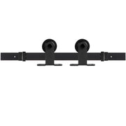 Signature Hardware Bowden Top-Mount Barn Door Hardware Kit, Durable Steel, Black, 96 Inch Track, Supports Doors Up to 48 Inch, MBDH0305X96