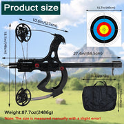 Runzkzy All-metal Composite Bow, Mechanical Pulley Compound Bow with Sliding Long Rod Magazine, Black - Lightweight