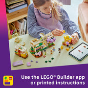 LEGO Friends Plant Caf & Flower Shop Building Set, Two-in-One Playset with 4 Minidolls and Cat, 1,138 Pieces, Ages 9+