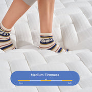 Z-HOM Queen Hybrid Mattress, 14 Inch Medium Firm, Five-Zone Pocket Spring Support, Euro Top, Breathable Knitted Cover