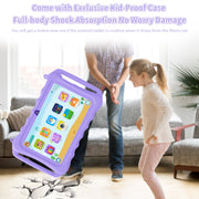 COLORROOM Kids Tablet, 7-Inch Android 11, 6GB RAM, 32GB Storage, Wi-Fi Bluetooth, HD 1024x600 Display, Silicone Protective Case, Blue, K07