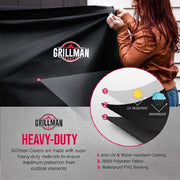 Grillman IX-5DOB-7JQ8 Premium BBQ Grill Cover, Heavy-Duty Gas Grill Cover Rip-Proof, UV & Water-Resistant (64
