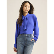 Scoop Women's Tie Neck Blouse with Long Sleeves