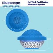 Bluescape Floating Bluetooth Speaker, IPX7 Waterproof, LED Light Show, FM Radio, 6-Hour Playtime, True Wireless Stereo, Blue, BS500HT-A