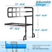 KingPavonini Bed Safety Rail with 9-Level Adjustable Handles, Stainless Steel, Supports 400 lb, Includes Storage Bag