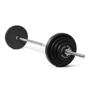 Cap Barbell 100lb Standard Cast Iron Weight Set with Thread Lock 3-Pc Bar, Black, RS2IS-100T3-TC