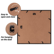 Giftgarden 16x16 Black Picture Frame, Display 12x12 w/Mat or 16x16 Without Mat Pictures