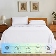 SONORO KATE 2SJT90TNWE 3 Pieces Luxury Soft Sheet Set, Twin, White