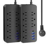 Stock EL-08 Preferred Surge Protector Power Strip, 8 AC Outlets, 4 USB Ports Including USB-C, 1700J Surge Protection, 4-Foot Extension Cord with Flat Plug, White