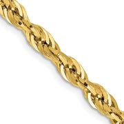 Bagatela 10K Yellow Gold Semi-Solid Rope Chain Necklace, 4.25 mm Width, 20 in, Lobster Claw Clasp, BA2710512