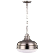 Feiss P1283PN/BS 2-Bulb Pendant, Polished Nickel/Brushed Steel Finish