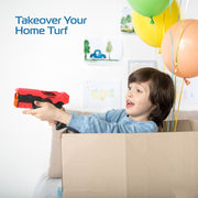 Tzumi Kiddos Laser Tag Blasters Set with 4 Battery Powered Blasters and Wearable Vests, Red and Blue, Indoor and Outdoor Play, 50-Foot Range, 30376