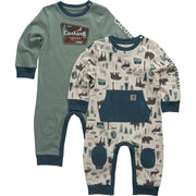 Carhartt Outdoor Graphics Long-Sleeve Coveralls 2-Piece Set for Baby Boys - Patina - 3 Months
