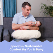 Boppy Nursing Pillow Luxe, Ergonomic Breastfeeding Pillow with Firm, High, Large Water-Repellent Cushion, Washable Premium Fabric Cover, Oatmeal Boucle