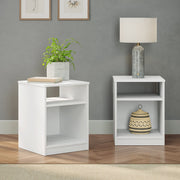 Mainstays Open Shelf Nightstand Set of 2, White, Transitional Design, Durable MDF Construction, Easy Assembly
