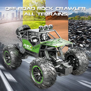 Hot Bee 1:18 Scale Monster Truck Crawler with Rechargeable Batteries, Green