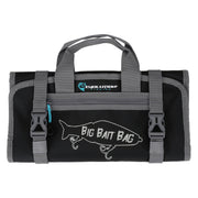 Evolution Outdoor Big Bait Bag, Roll-Up Soft Tackle Bag with Durable Tarpaulin, Four Clear Gusseted Pockets, Weep Holes, Black and Gray, 14in x 29.5in, 31059-EV
